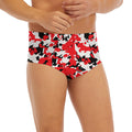 Red White And Black Digital Camo Print Men's Briefs