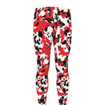Red White And Black Digital Camo Print Men's leggings