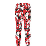 Red White And Black Digital Camo Print Men's leggings