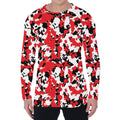 Red White And Black Digital Camo Print Men's Long Sleeve T-Shirt