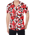 Red White And Black Digital Camo Print Men's Shirt