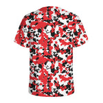 Red White And Black Digital Camo Print Men's Sports T-Shirt
