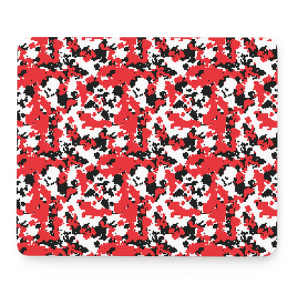 Red White And Black Digital Camo Print Mouse Pad