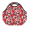 Red White And Black Digital Camo Print Neoprene Lunch Bag