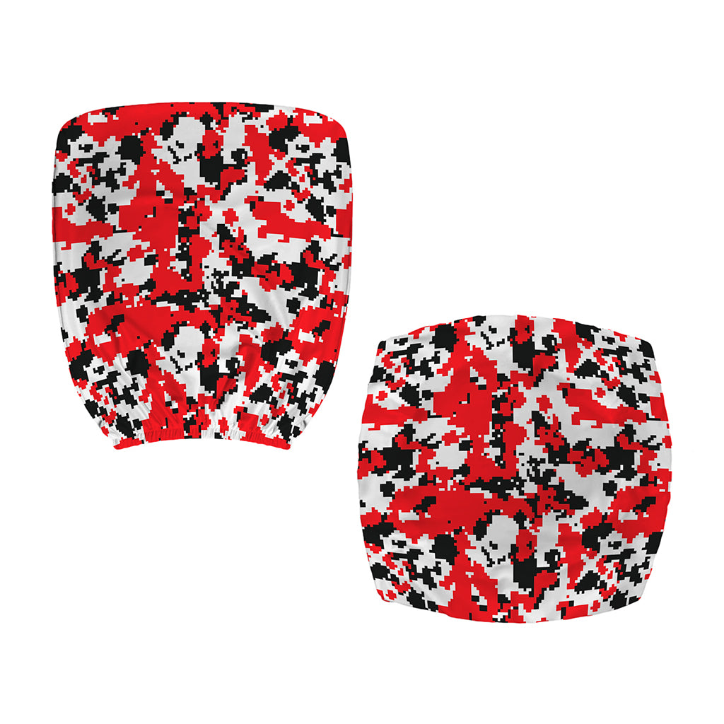 Red White And Black Digital Camo Print Office Chair Cover