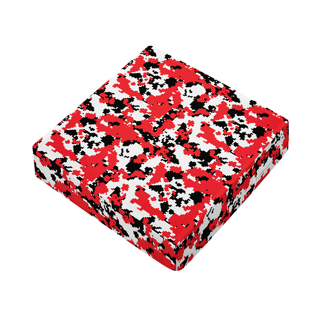 Red White And Black Digital Camo Print Outdoor Seat Cushion Cover