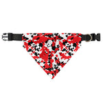 Red White And Black Digital Camo Print Over The Collar Dog Bandana