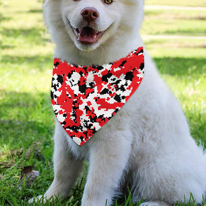 Red White And Black Digital Camo Print Over The Collar Dog Bandana