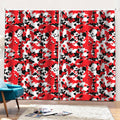 Red White And Black Digital Camo Print Pencil Pleat Curtains