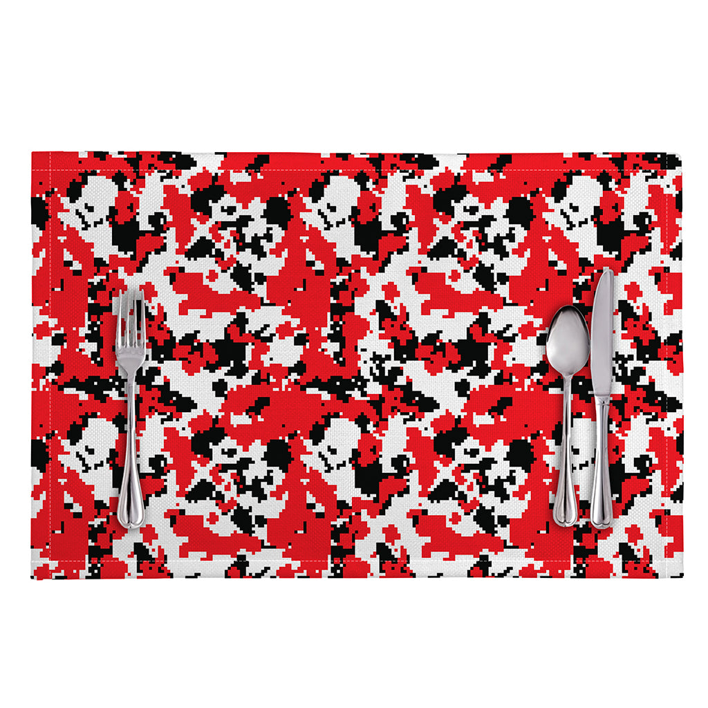 Red White And Black Digital Camo Print Placemat