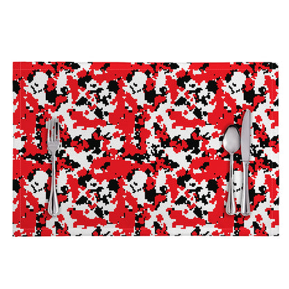Red White And Black Digital Camo Print Placemat