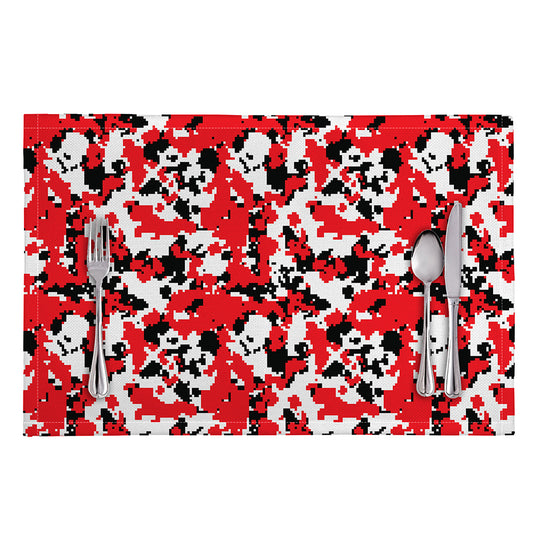 Red White And Black Digital Camo Print Placemat