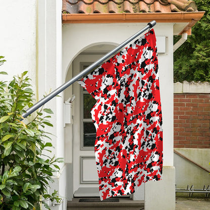 Red White And Black Digital Camo Print Polyester Flag