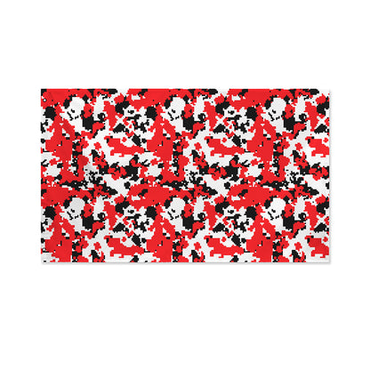 Red White And Black Digital Camo Print Polyester Flag
