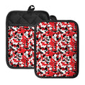 Red White And Black Digital Camo Print Pot Holders With Pocket