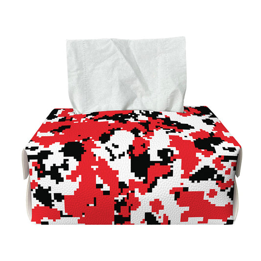 Red White And Black Digital Camo Print Rectangle Tissue Box Cover