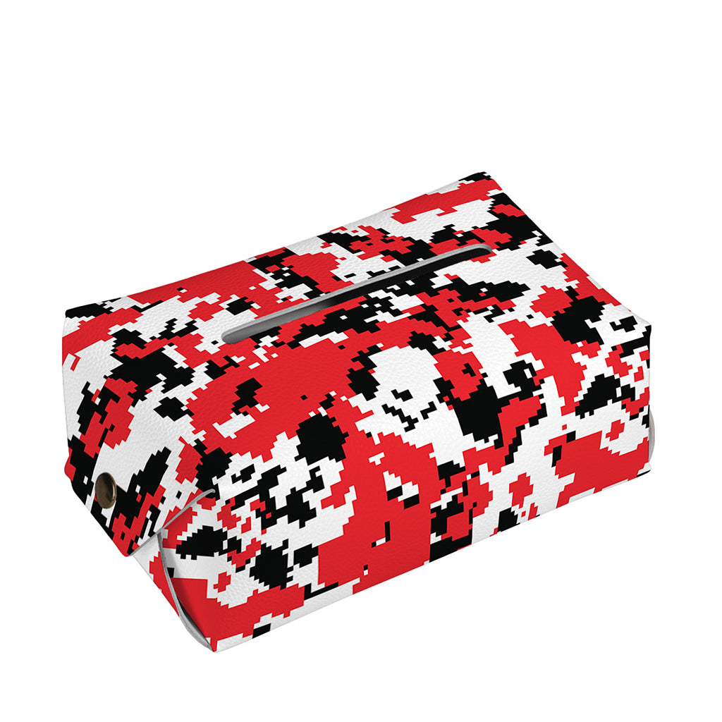 Red White And Black Digital Camo Print Rectangle Tissue Box Cover