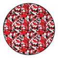 Red White And Black Digital Camo Print Round Floor Mat