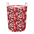 Red White And Black Digital Camo Print Round Laundry Basket
