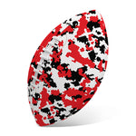 Red White And Black Digital Camo Print Rugby Ball