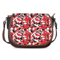 Red White And Black Digital Camo Print Saddle Bag