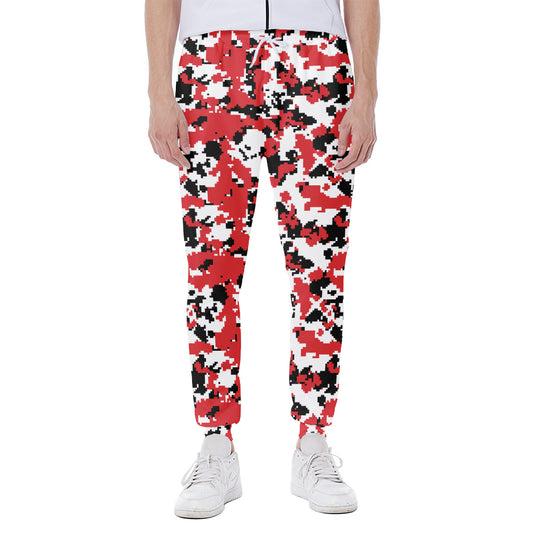 Red White And Black Digital Camo Print Scuba Joggers