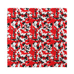 Red White And Black Digital Camo Print Silk Bandana