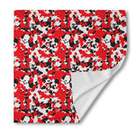 Red White And Black Digital Camo Print Silk Bandana
