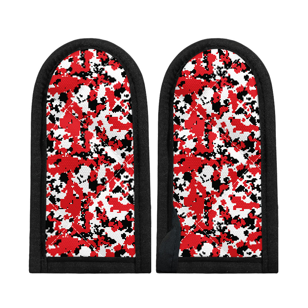 Red White And Black Digital Camo Print Skillet Handle Cover