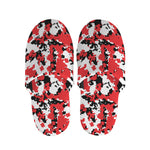 Red White And Black Digital Camo Print Slippers