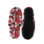 Red White And Black Digital Camo Print Slippers