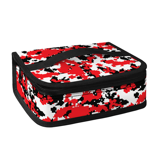 Red White And Black Digital Camo Print Small Lunch Bag