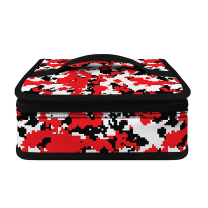 Red White And Black Digital Camo Print Small Lunch Bag