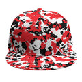 Red White And Black Digital Camo Print Snapback Cap