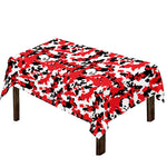 Red White And Black Digital Camo Print Tablecloth