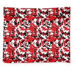 Red White And Black Digital Camo Print Tapestry