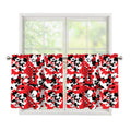 Red White And Black Digital Camo Print Tier Curtains