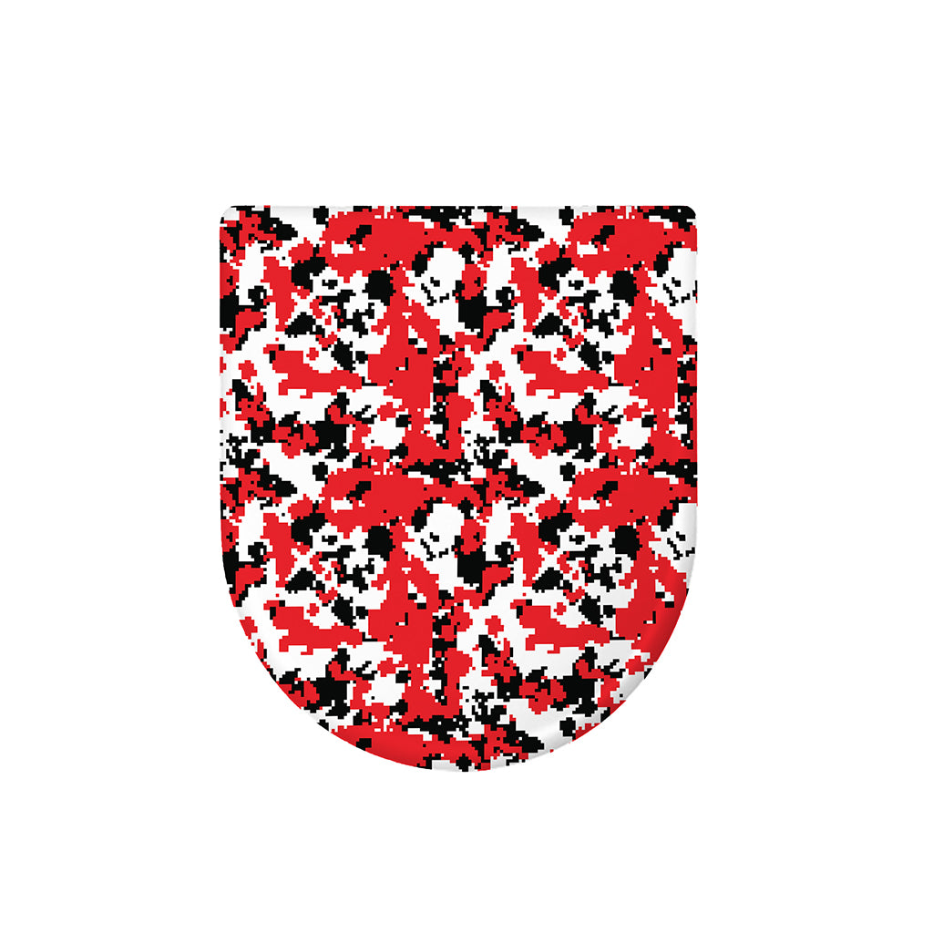 Red White And Black Digital Camo Print Toilet Lid Cover