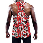 Red White And Black Digital Camo Print Training Tank Top