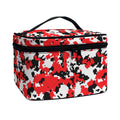 Red White And Black Digital Camo Print Travel Makeup Bag