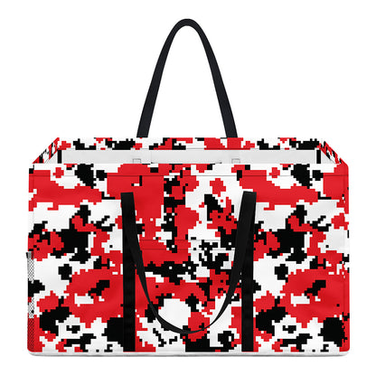 Red White And Black Digital Camo Print Utility Tote Bag