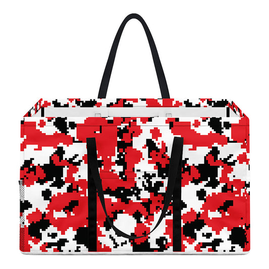 Red White And Black Digital Camo Print Utility Tote Bag