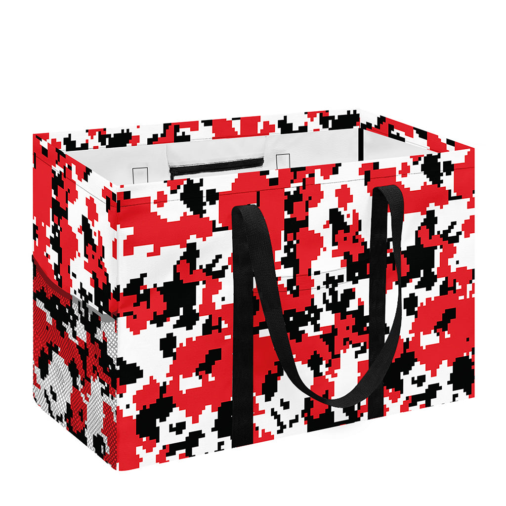 Red White And Black Digital Camo Print Utility Tote Bag