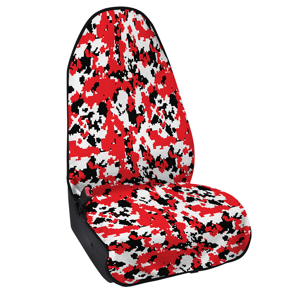 Red White And Black Digital Camo Print Waterproof Car Seat Cover