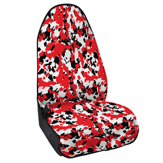 Red White And Black Digital Camo Print Waterproof Car Seat Cover