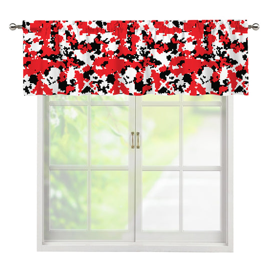 Red White And Black Digital Camo Print Window Valance
