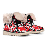 Red White And Black Digital Camo Print Winter Boots