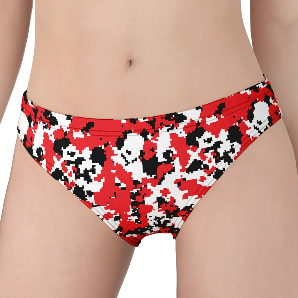 Red White And Black Digital Camo Print Women's Panties