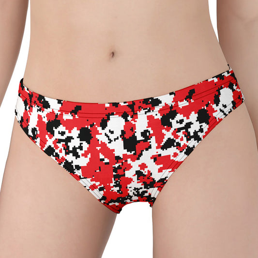 Red White And Black Digital Camo Print Women's Panties