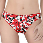 Red White And Black Digital Camo Print Women's Thong